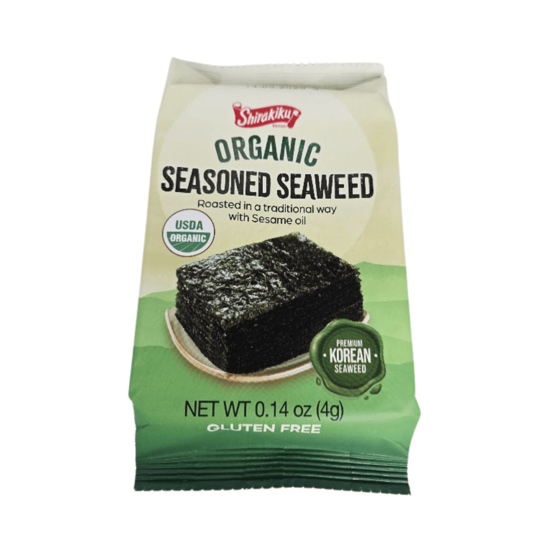 Organic Seasoned Seaweed package on a white background