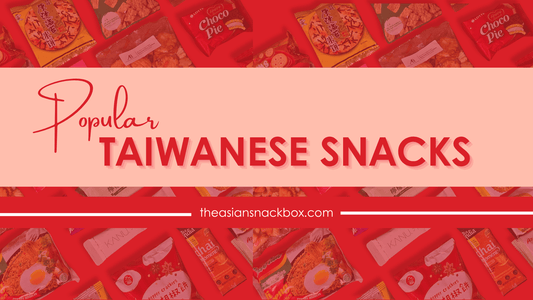 Banner image featuring a variety of Asian snacks with the text 'Popular Taiwanese Snacks' and 'theasiansnackbox.com' in bold red and pink design.