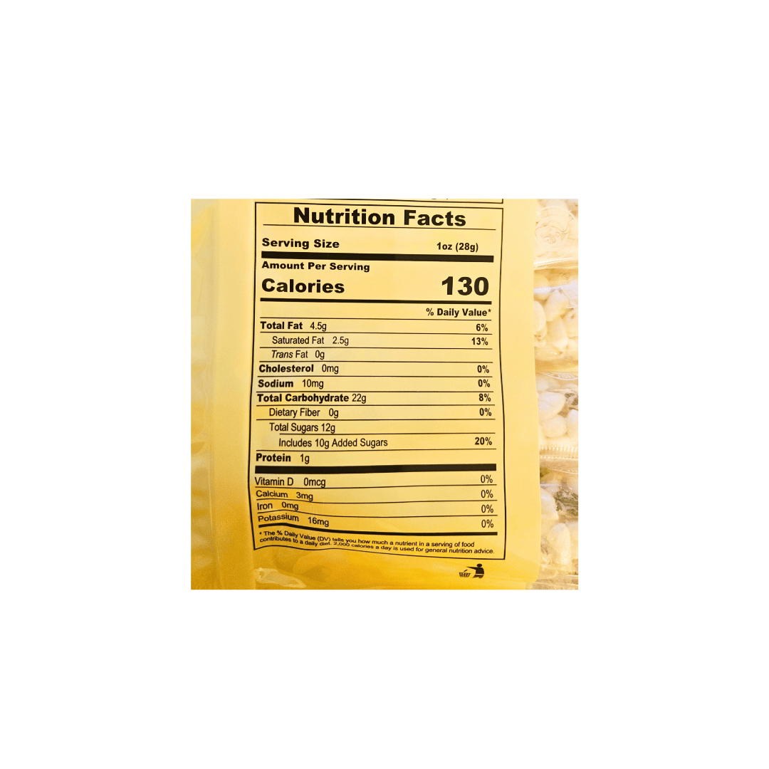 Nutrition Facts of Barley Rice Stick 