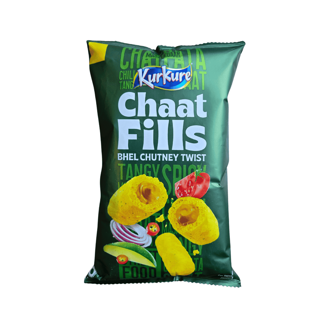 KurKure Chaat Fills Bhel Chutney Twist snack pack.