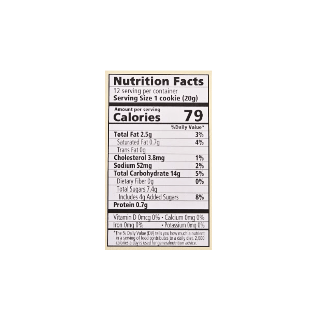 Nutrition facts label on a white background