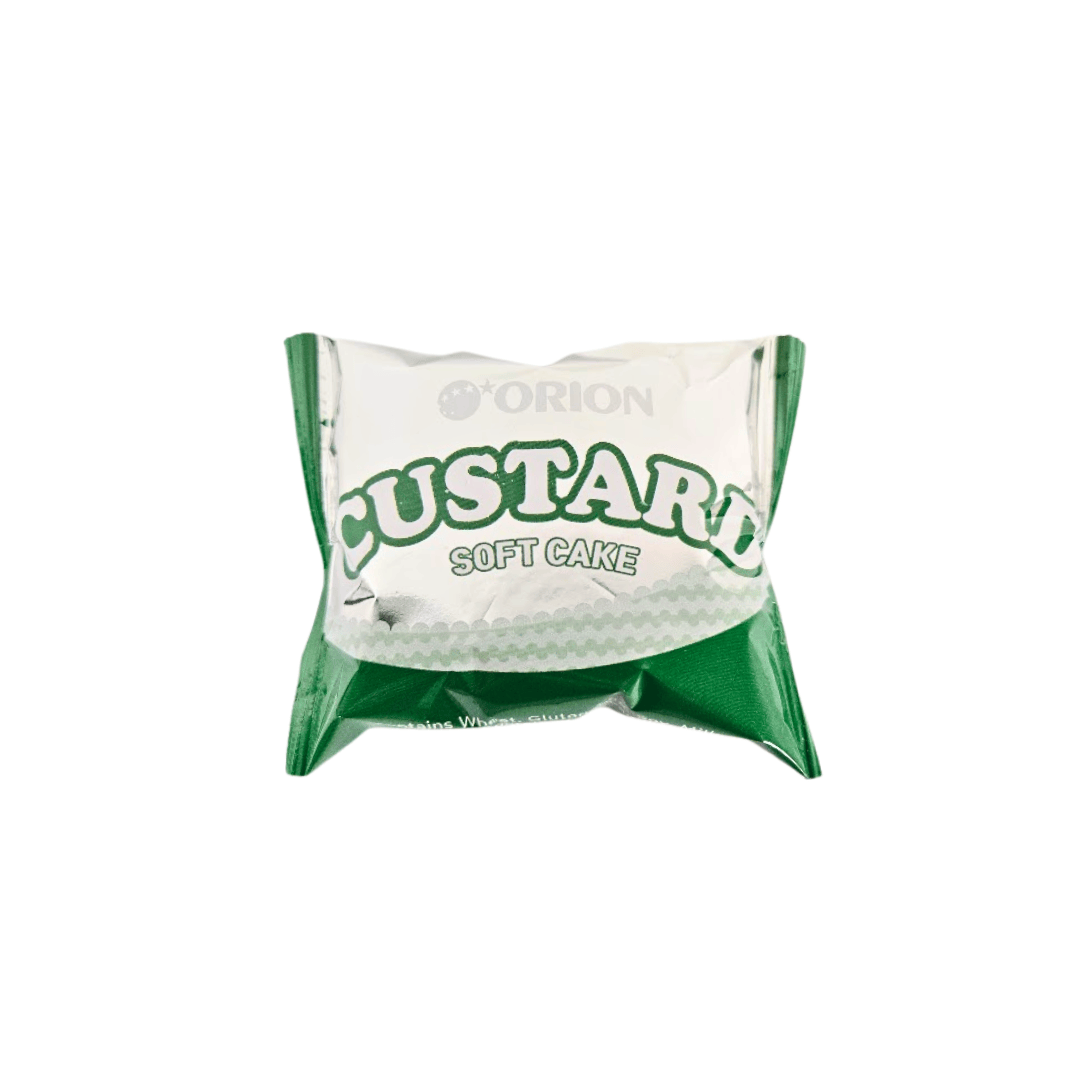 Orion Custard soft cake package on a white background