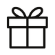 Gift box icon in black