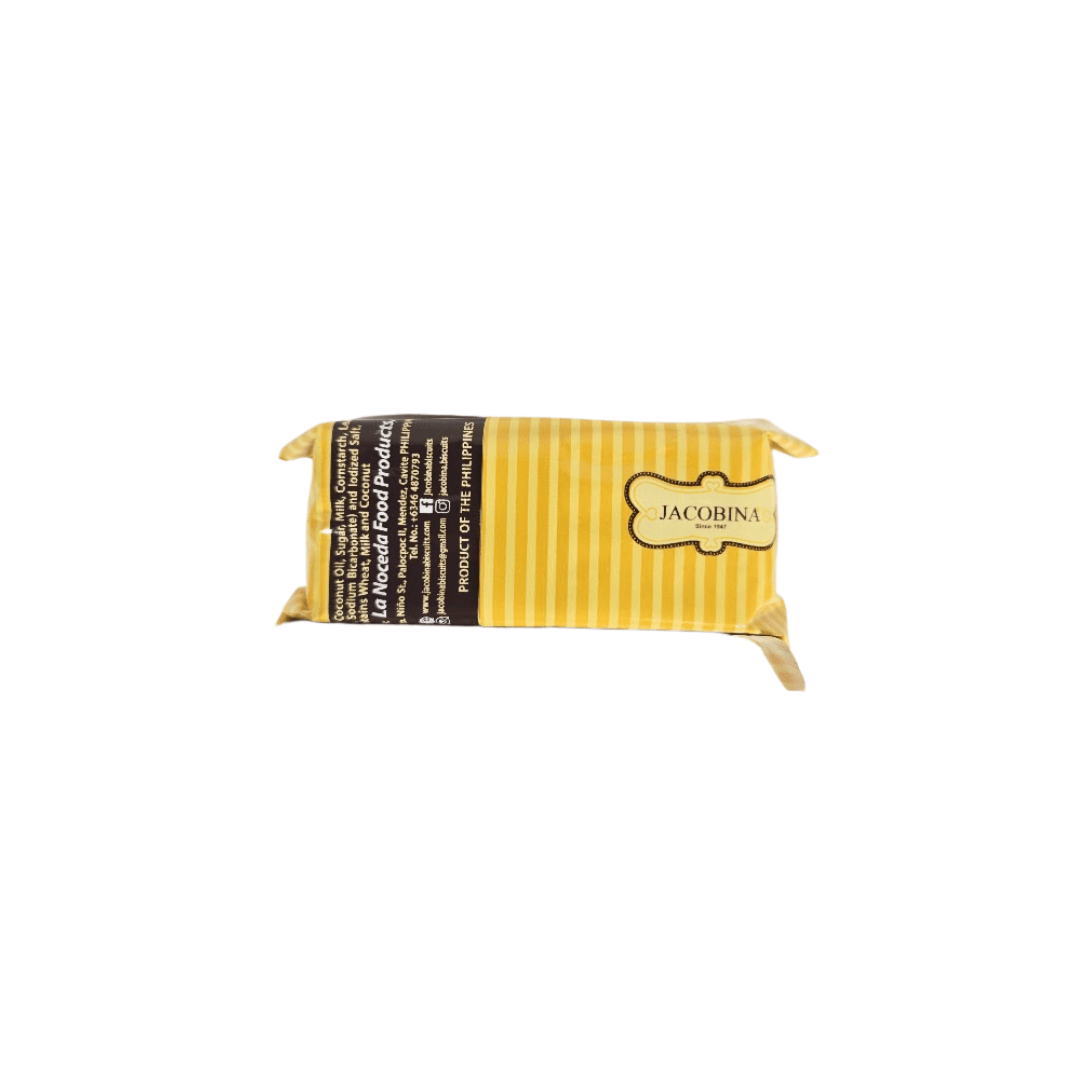 Jacobina square biscuits in yellow and brown packaging