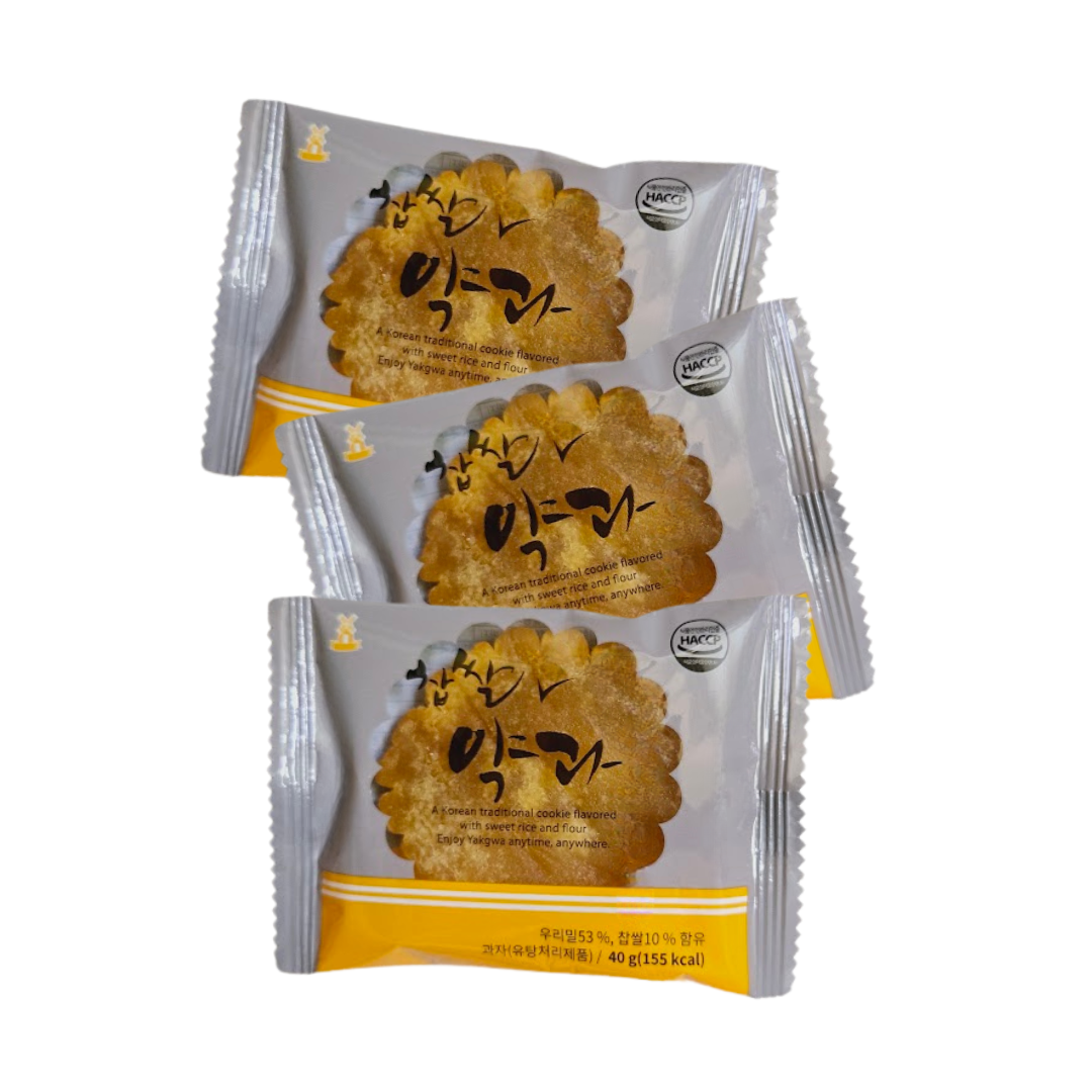 Three Korean Yakgwa Cookies together