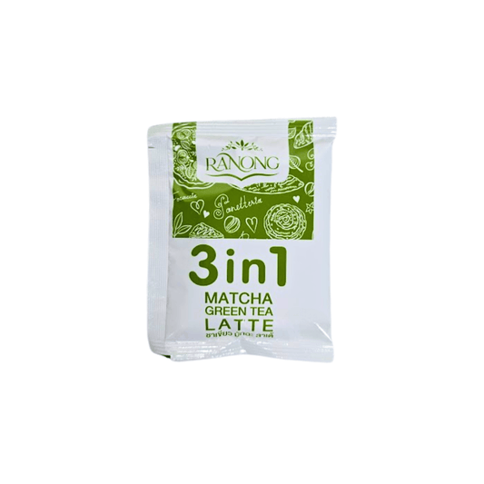 Ranong 3-in-1 Matcha Green Tea Latte single-serving packet.