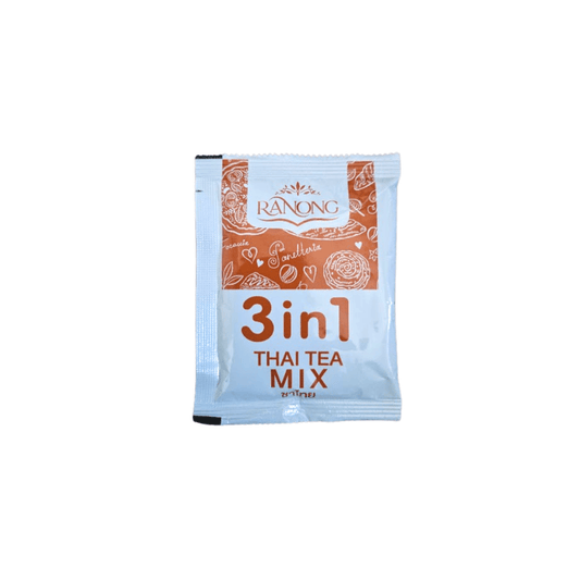 Ranong 3-in-1 Thai Tea Mix single-serving packet.